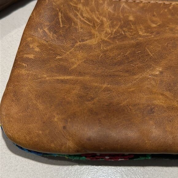 Sabra & Sand Huipile and Leather Floral Tasseled Wristlet - Picture 16 of 16